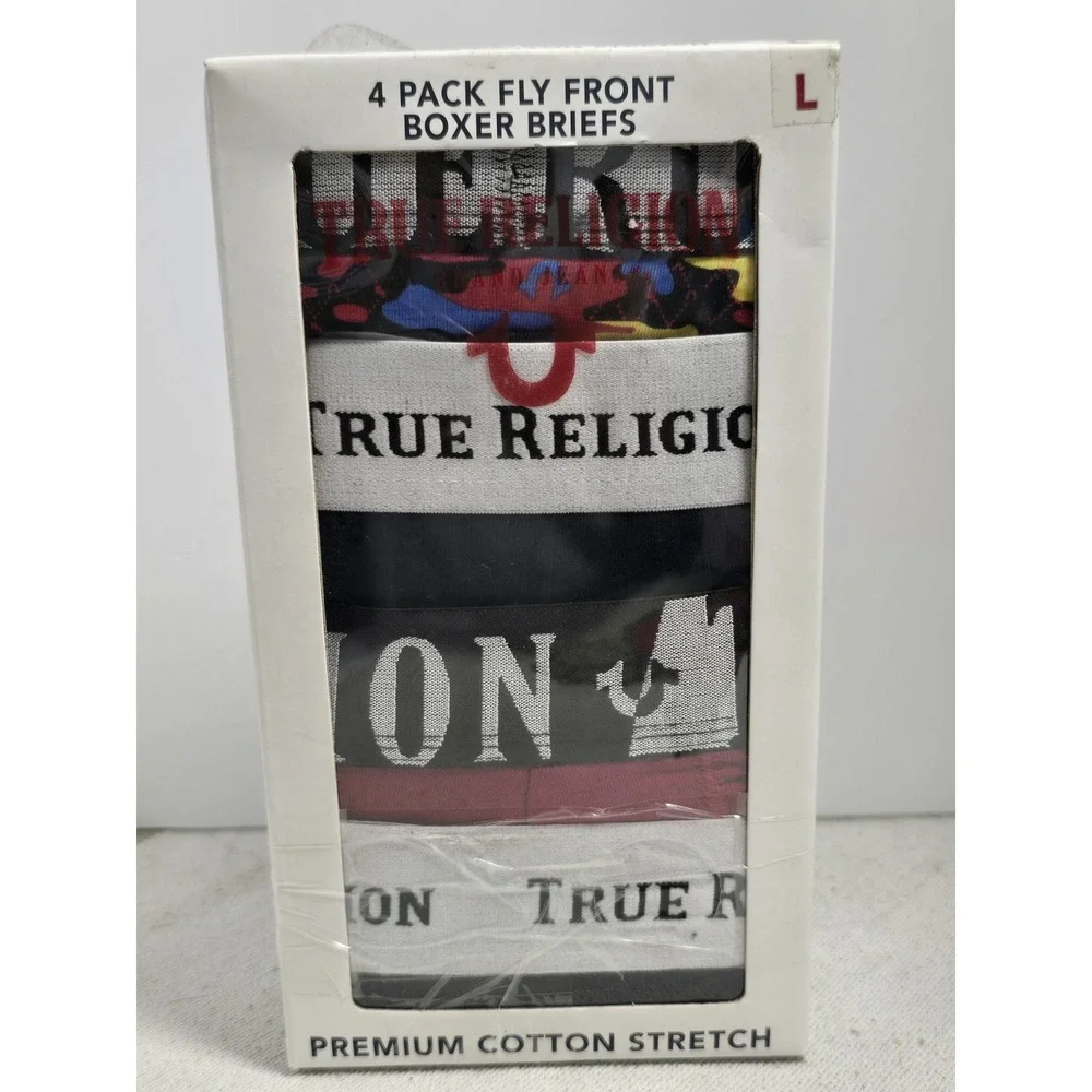 New TRUE RELIGION Boxee Briefs  ,‎  4-Packs Large